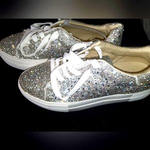 Betsy Johnson Sutton Highwall Bling Platform Sneakers